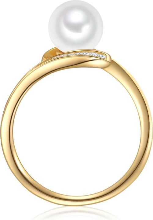Immagine prodotto Valero Pearls Donna Argento 925 Cubic Zirconia Perla d'acqua dolce coltivata Oro giallo - 32320 (50, 925 Argento)