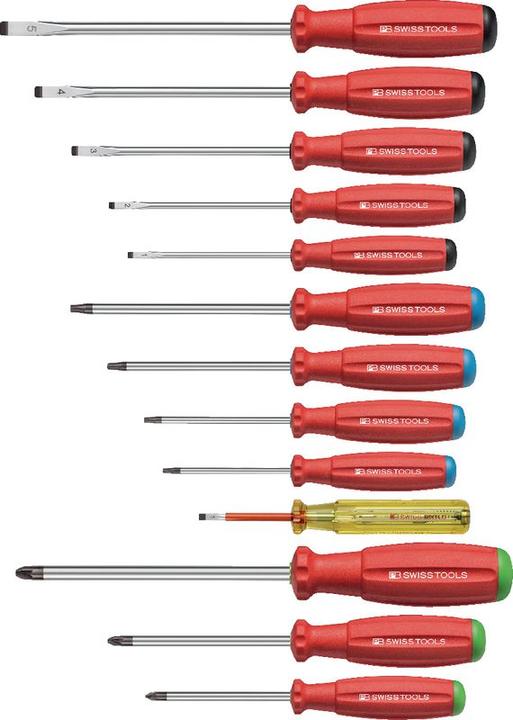 PB Swiss Tools Screwdriver set PB 8472 SwissGrip (Slotted screws, Torx (TX), Pozidriv cross recess (PZ))