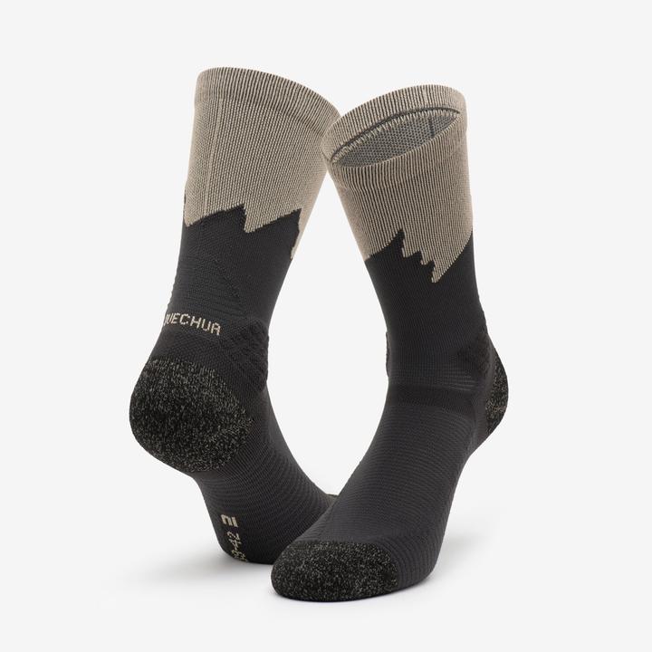 Produktbild Quechua Wandersocken hoch 2 Paar - Hike 500 Trendy khaki/grau (39, 42)