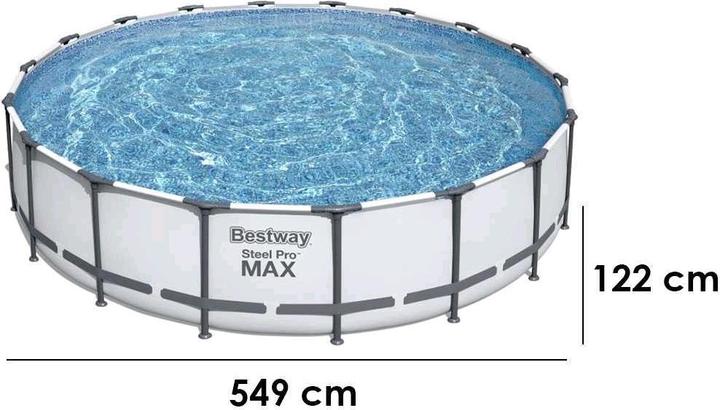 Produktbild Bestway Steel Pro MAX Frame Pool KomplettSet mit Filterpumpe Ø 549 x 122 cm (549 x 122 cm)