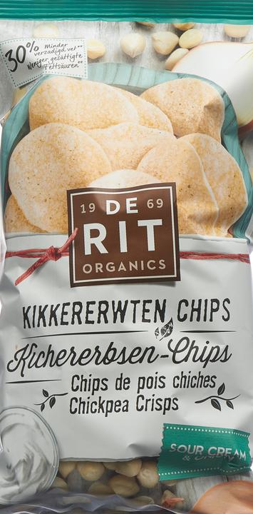 Actual product image De Rit Chickpea Chips Sour Cream Onion Organic (75 g)
