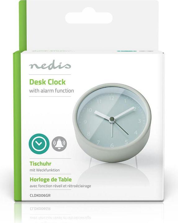Actual product image Nedis Analogue Desk Alarm Clock Snooze Function Green