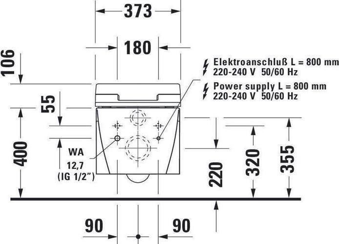 Produktbild Duravit Wand-WC STARCK 2 tief, 375x620mm, SensoWash weiss