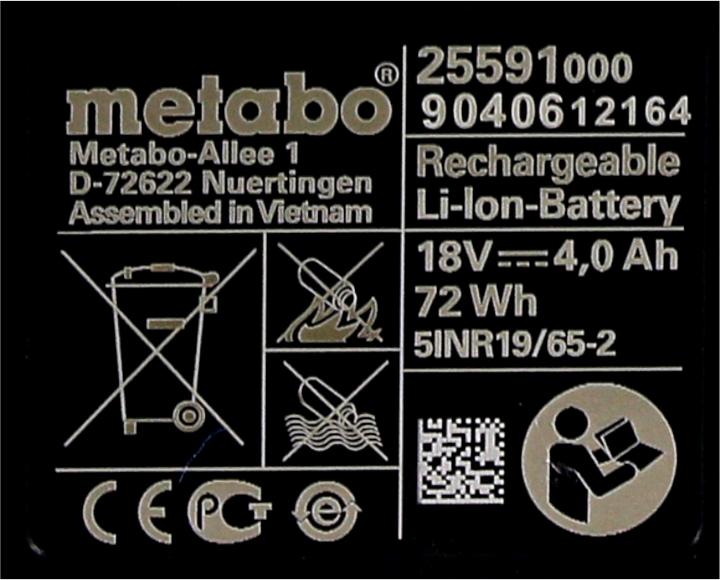 Produktbild Metabo Akkupack (18 V)
