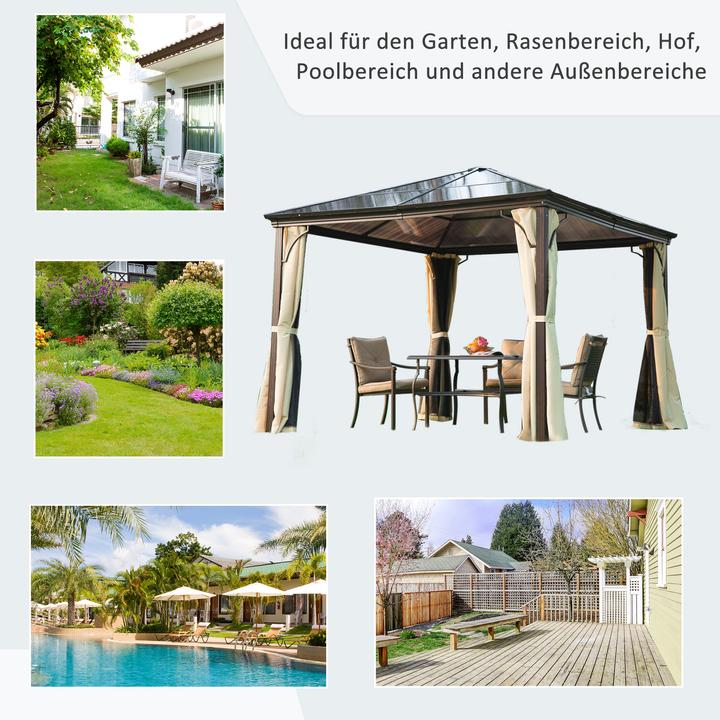 Image du produit Outsunny Pavillon de luxe avec toit translucide (300 cm, 300 cm)
