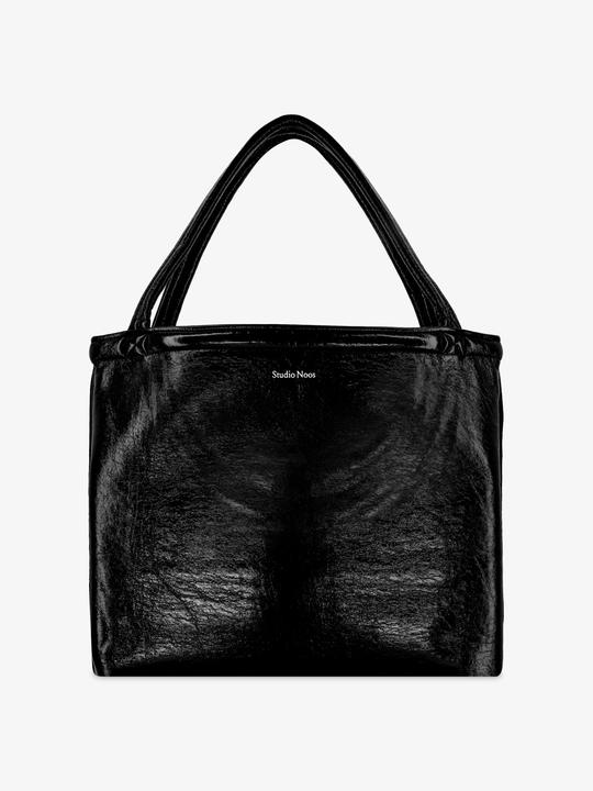 Studio Noos Shopper "Reversible Teddy Lacquer Mom Bag" black