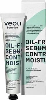 Veoli Botanica Crema idrogel Oil-Free Sebum Control Moisturiser per attenuare le imperfezioni e (50 ml, Crema da giorno)