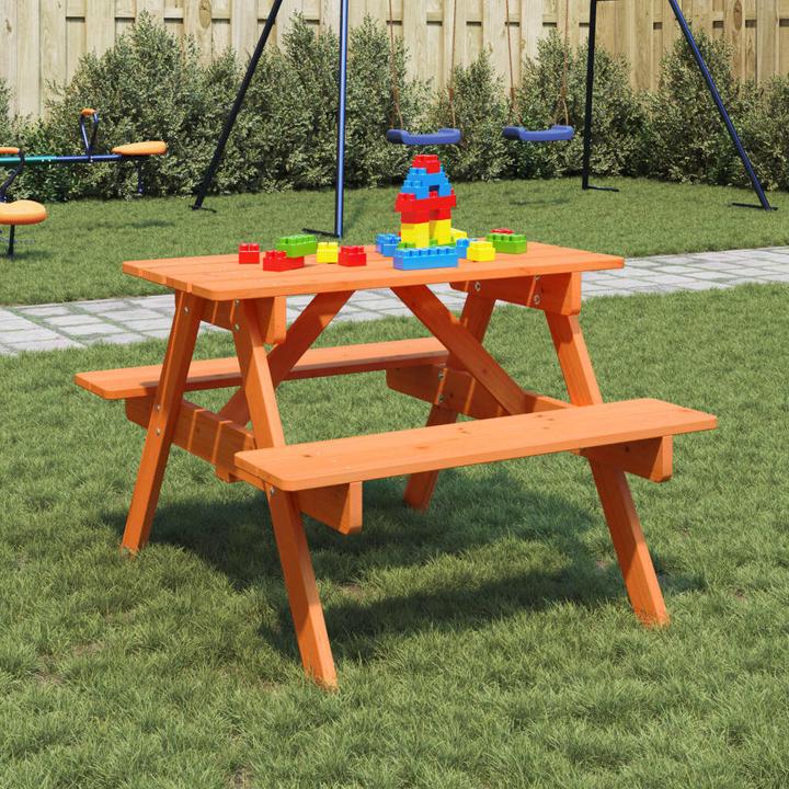 Produktbild VidaXL Picknicktisch für 4 Kinder mit Schirmloch