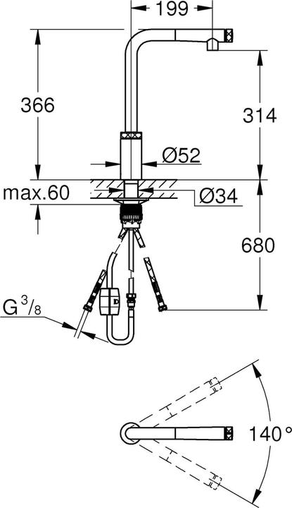 Actual product image Grohe Minta SmartControl Sink mixer with SmartControl