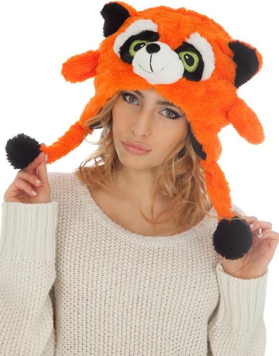 Actual product image Chaks Cap raccoon orange