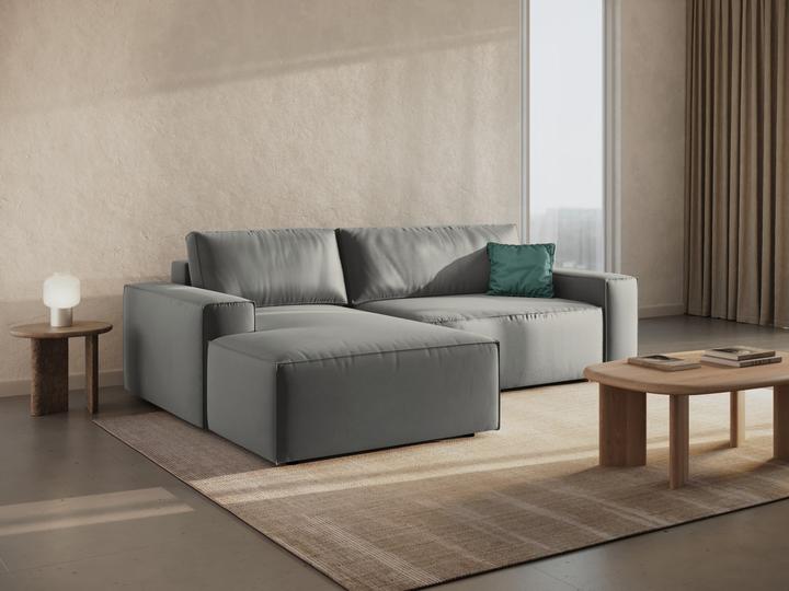 Image du produit Micadoni Canapé D'Angle Gauche Velours Convertible Avec Coffre De Rangement, "Jodie", 3 Places, 246x151x86 Fa (Canapé d'angle)