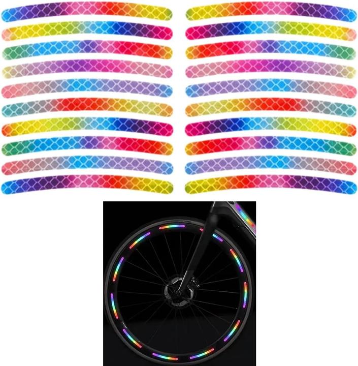 Immagine prodotto Cbx 20 Stück Regenbogen Fahrrad Reflektoren, Reflektierende Streifen für Fahrräder
