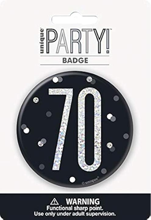 Actual product image Unique Party Prismatic 70th Badge