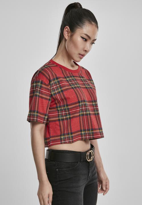Actual product image Urban Classics Ladies AOP Tartan Short Oversized Tee (XS)