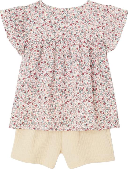 Actual product image Vertbaudet Girls' set: floral blouse & muslin shorts (146)