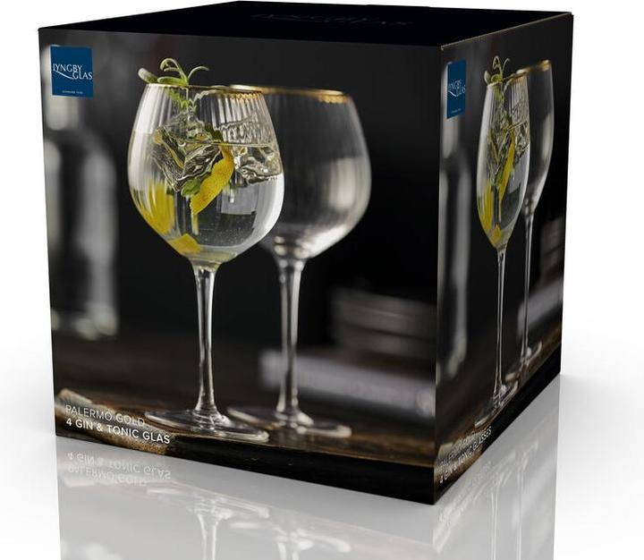 Actual product image Lyngby 65 cl - Glass - Clear/goulded edge (6.50 dl, 4 x, Gin glasses)