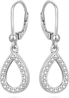 Actual product image Agato Matching silver earrings with zircons AGUC3522