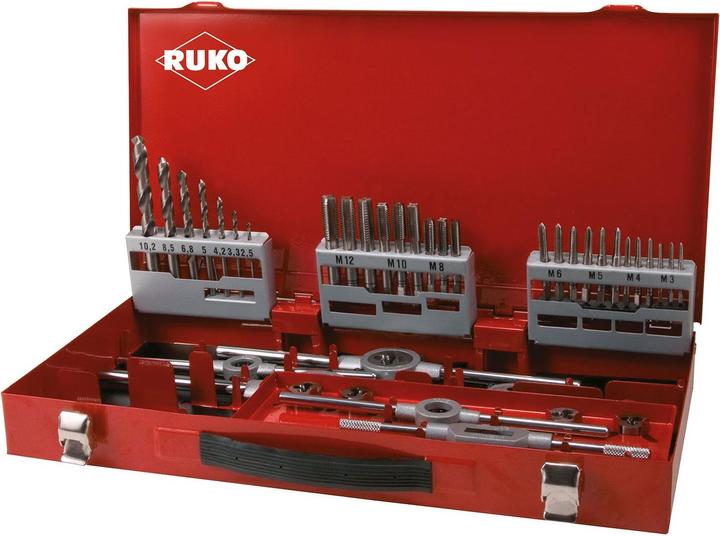 Immagine prodotto Ruko Set di utensili per maschiatura HSSE-Co5 in cassetta industriale - 44 pezzi.