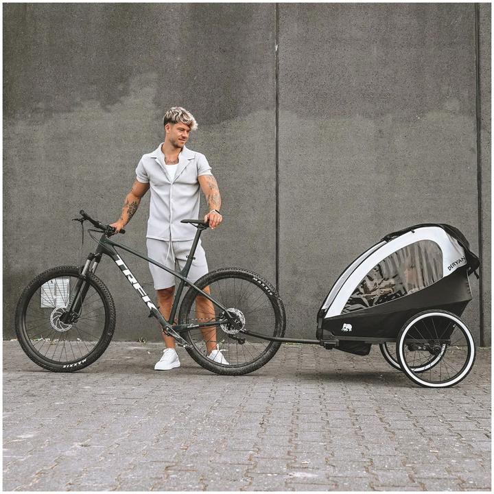 Immagine prodotto Deryan 3in1 Fahrradanhänger für 2 Kinder