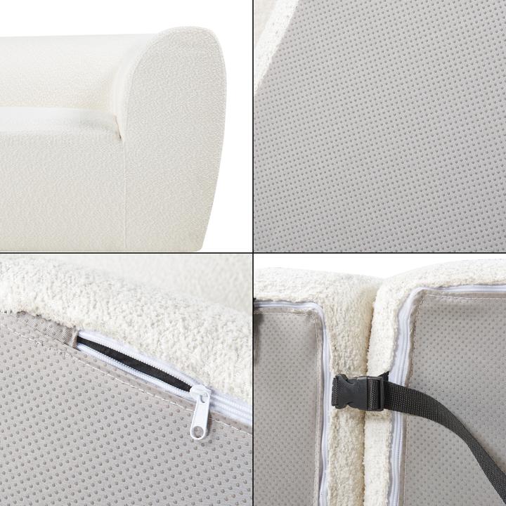 Produktbild En.Casa Modular Sofa 2-Sitzer Hurvas Bouclé Cremeweiss