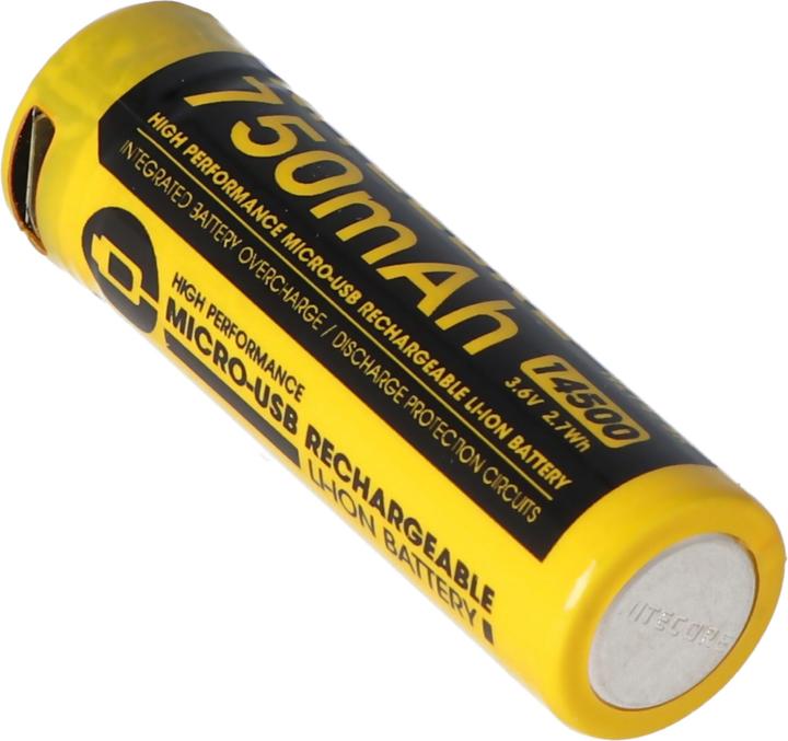 Actual product image Nitecore Li-Ion battery type 14500 - 750mAh - NL1475R