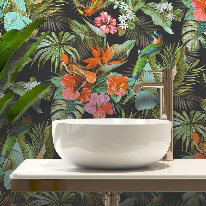 Actual product image Rasch Paradise Birds Heavyweight Vinyl Textured Wallpaper