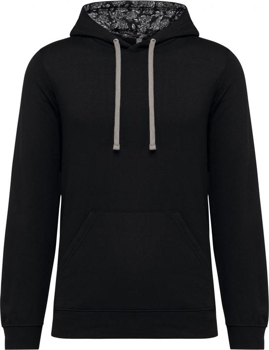 Kariban Sweatshirt mit gemusterter, kontrastierender Kapuze