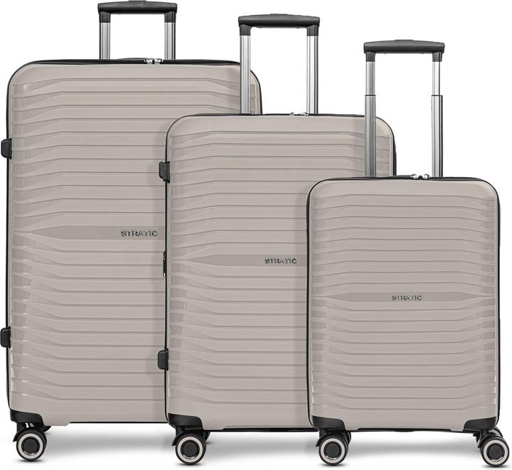 Immagine prodotto Stratic Set di valigie Shine a 4 ruote 3 pezzi con piega elastica (193 l, XL (da 115l))