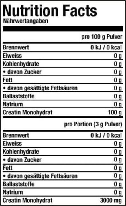 Valori nutrizionali e ingredienti ESN Ultrapure (1 Pezzo/i, Polvere, 500 g)