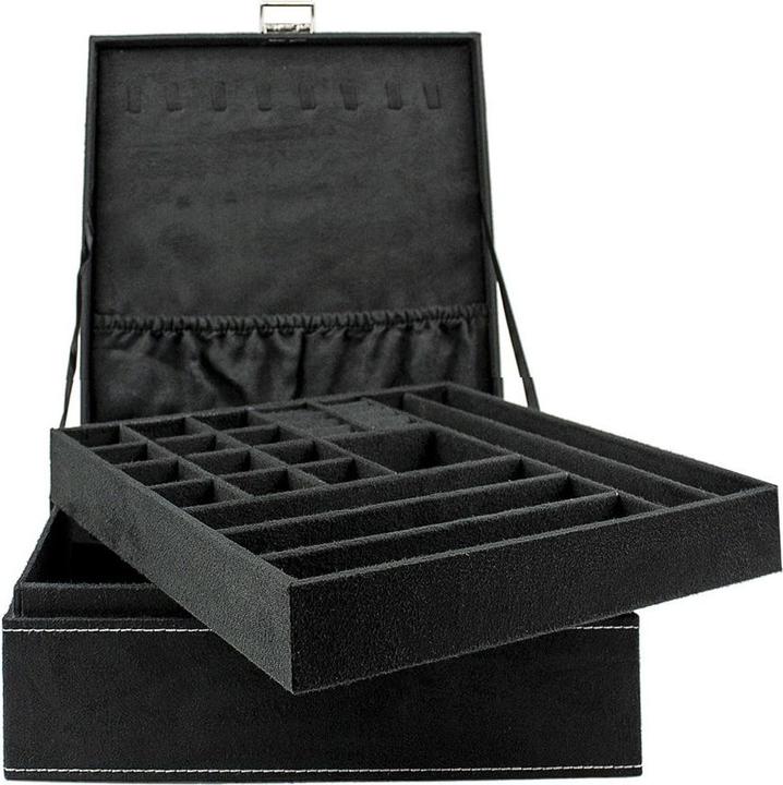 Immagine prodotto JTI Portagioie, pelle scamosciata - nero, 26 x 26 cm