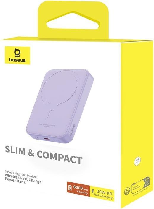 Actual product image Baseus Powerbank mini 6000 mAh 20W (purple) (6000 mAh, 20 W, 20 Wh)