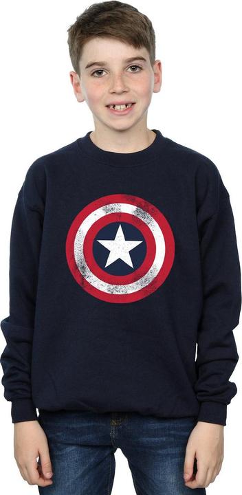 Actual product image Boys Captain America Distressed Shield Sweatshirt (140, 146)