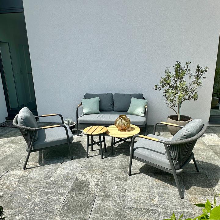 Immagine prodotto Ventaris Set salotto da giardino Verona in alluminio 5 pezzi incl. tavolini antracite