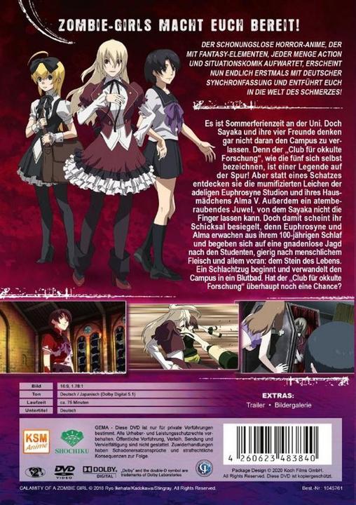 Actual product image Calamity of a Zombie Girl (DVD) (DVD, 2020, German, Japanese)