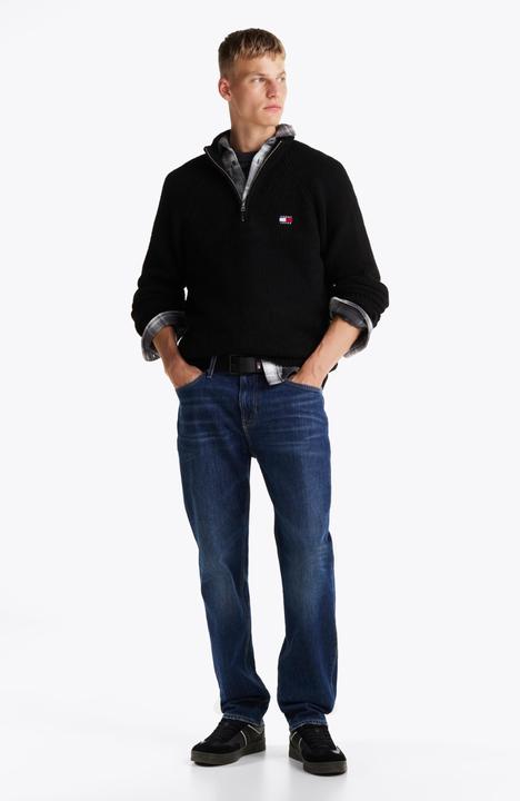 Actual product image Tommy Hilfiger Tommy Jeans Regular Trui met 1/4 zip Heren - Zwart - Maat L (L)