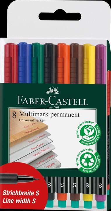 Image du produit Faber-Castell MULTIMARK - marqueur permanent (Multicolore, 0.40 mm, 8 x)