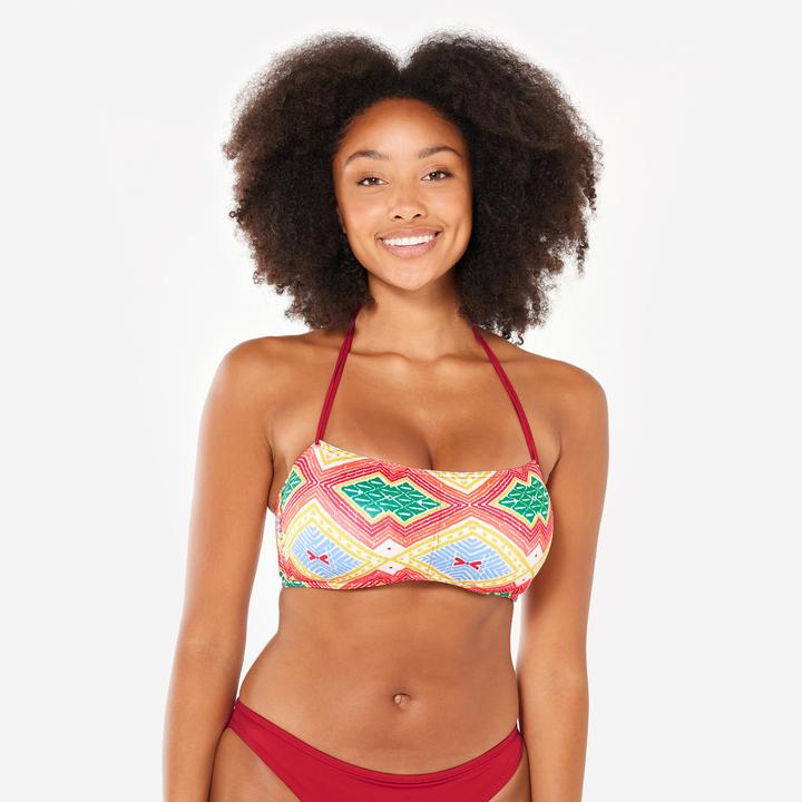 Produktbild Olaian Bikini-Oberteil Damen Bandeau Surfen Lori Sangria rot (75 C)