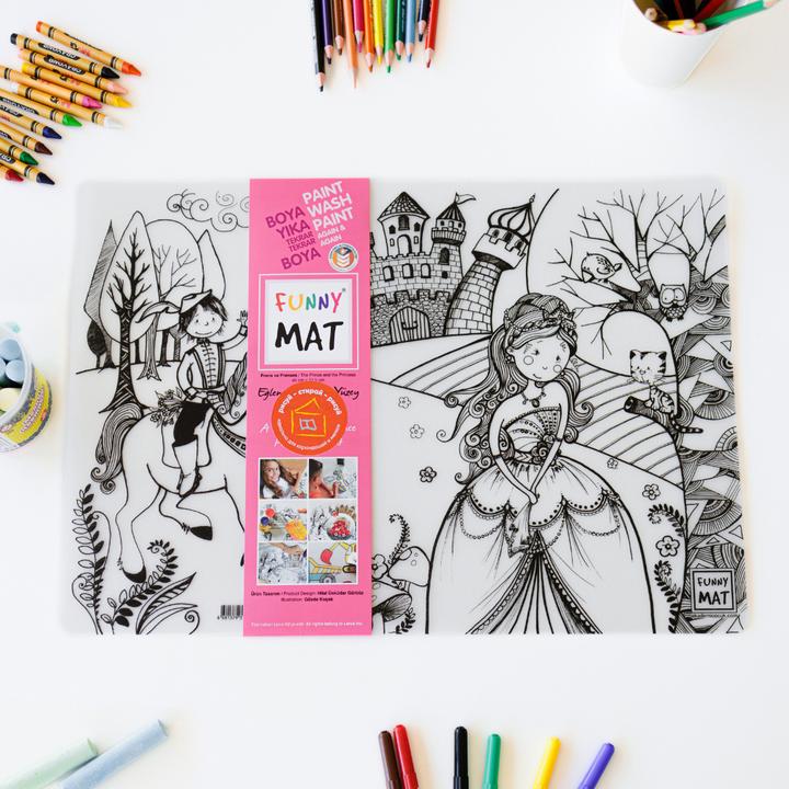 Produktbild Funny Mat Abwaschbare Malmatte Der Prinz und die Prinzessin (48 x 33.5 cm)