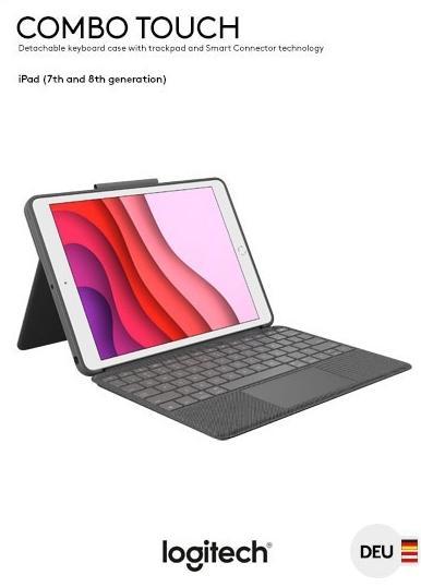 Produktbild Logitech Combo Touch (DE, iPad 2019 (7. Gen), iPad 2020 (8. Gen), iPad 2021 (9. Gen))
