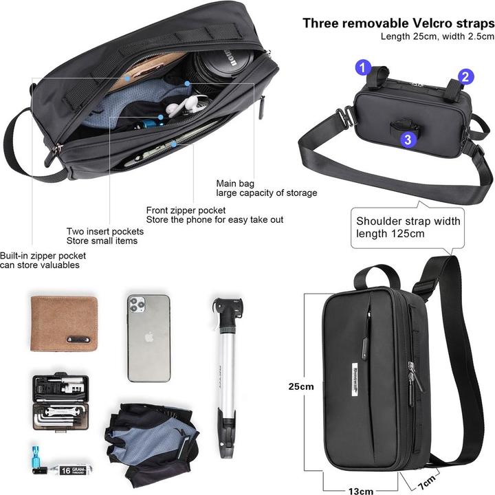 Produktbild Mobygo Kompakte Tasche RHINOWALK schwarz (Rahmentasche)