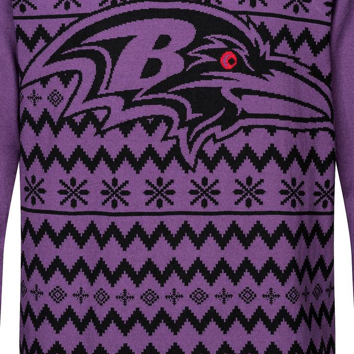 Image du produit Foco NFL Winter Sweater XMAS Knit Pullover - Baltimore Ravens (XL)