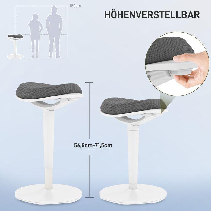 Produktbild Swisshandel24 Pendelhocker, ergonomisch, höhenverstellbar, bis 120 kg, 42,5x35,5x56,5-71,5cm, Grau