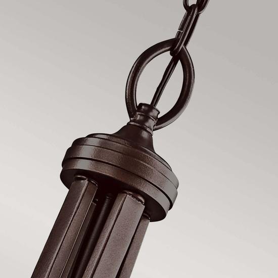 Productafbeelding Elstead Lighting Lacey hanglamp E27 4-voudig missie brons licht omber, aardkleur, metallic frosted (E27)