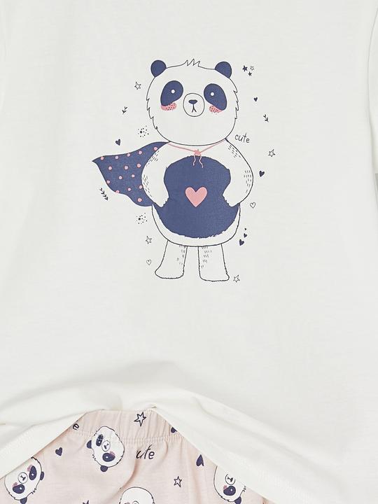 Produktbild Vertbaudet 3er-Pack Mädchen Sommer-Schlafanzüge PANDA mit Recycling-Baumwolle (128)