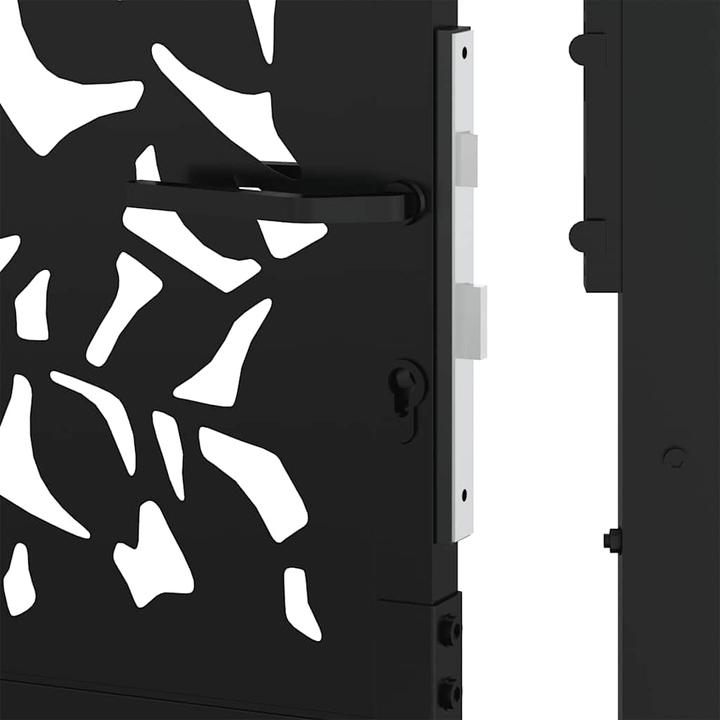 Productafbeelding VidaXL Tuinpoort zwart 105x105 cm stalen blad design hek buitenpoort