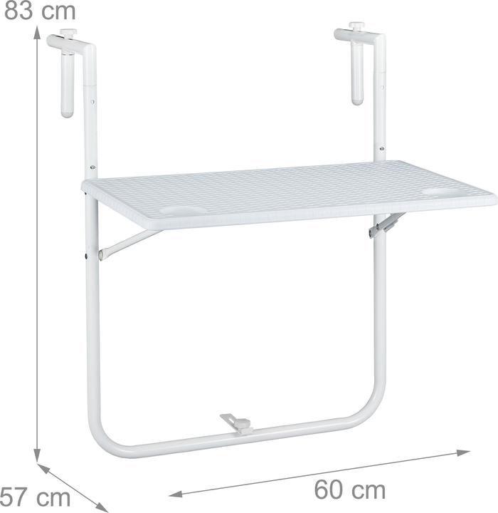 Immagine prodotto Relaxdays Tavolino balcone (60 cm)