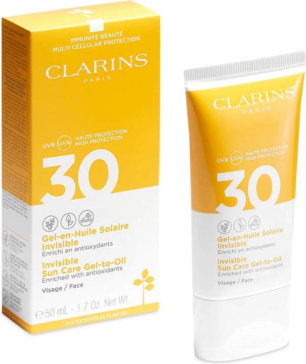 Produktbild Clarins Sun - Gel-en-Huile Solaire Invisible Visage SPF30 (Sonnencreme Gesicht, SPF 30, 50 ml, 72 g)