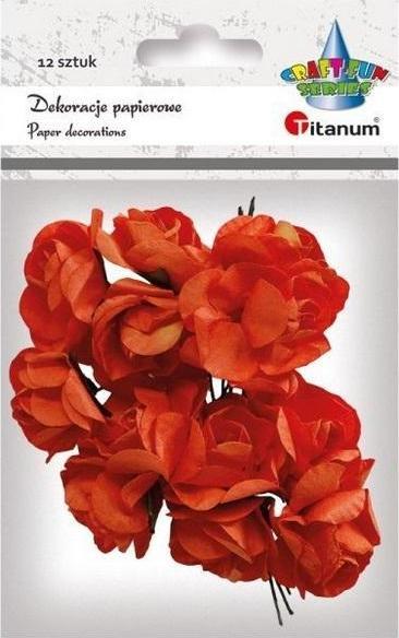 Immagine prodotto Titanum Rose di carta su filo arancione, 25 mm, 12 pezzi