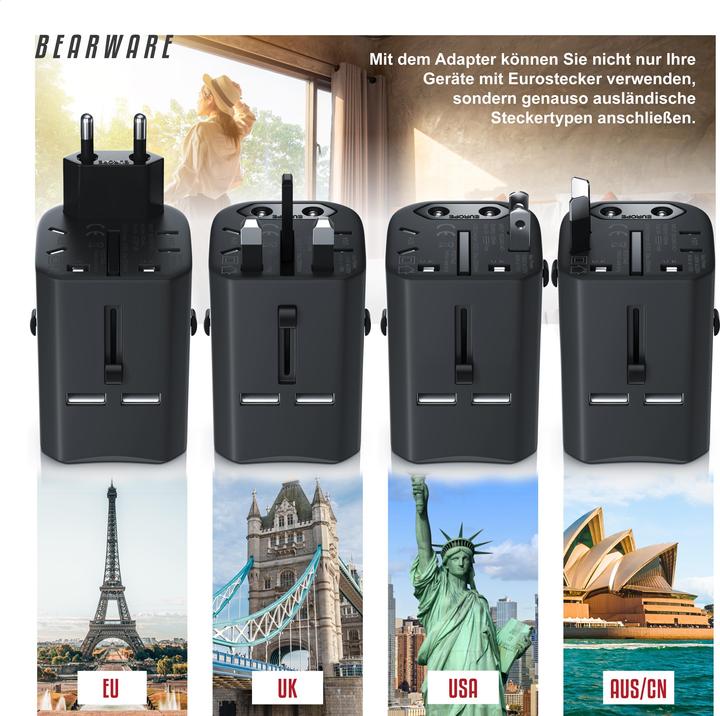 Actual product image Bearware Universal travel plug