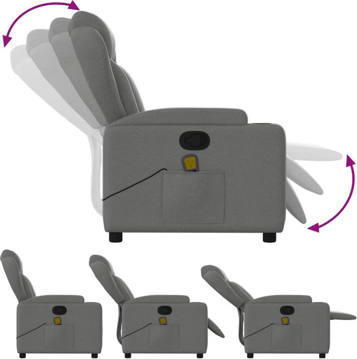 Image du produit VidaXL Fauteuil de massage gris foncé Tissu,Couleur : gris foncé,Matériaux